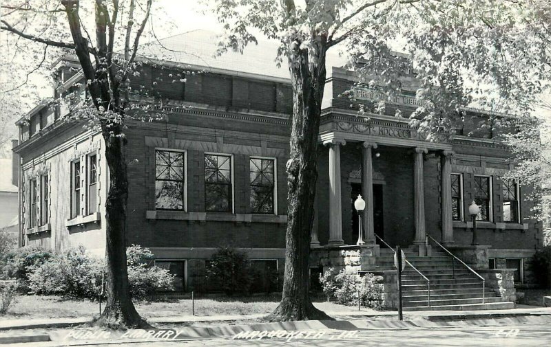 RPPC; Greek Revival Style Public Library Maquoketa IA Jackson County LL Cook C13