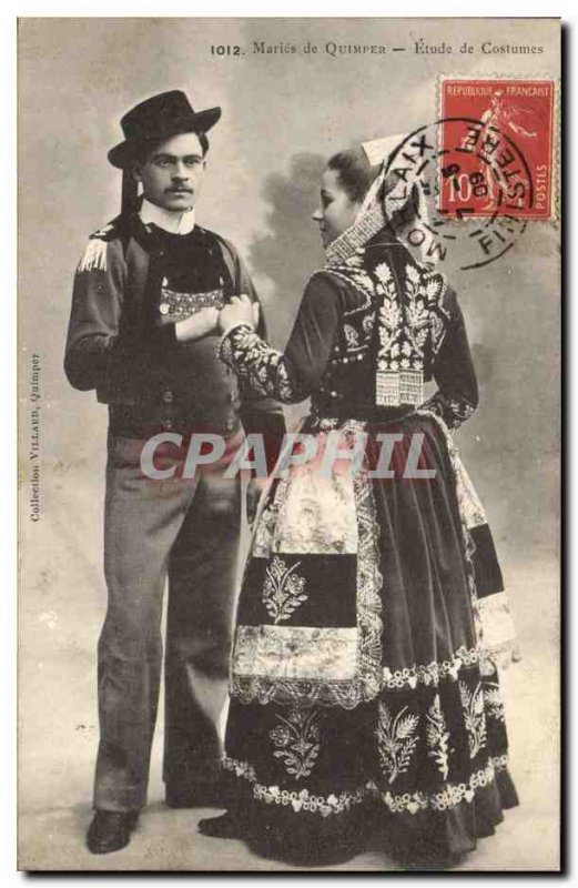 Old Postcard Folklore Maries Quimper Marriage