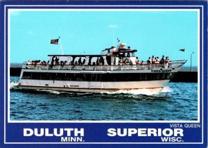 Excursion Boat Advertising VISTA QUEEN  Duluth, MN to Superior, WI  4X6 Postcard
