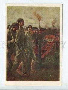 430922 Belgian art Constantine Meunier return from the mine 1957 year russian