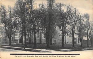 Chrrist Church, Franklin Avenue, New Brighton, Staten Island, NY, Old Postcard