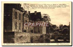 Postcard Old Saint Loup Sur Thouet The Chateau And The Pont Levis