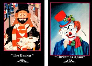 2~4X6 Postcards Reno NV Nevada ADDI GALLERIES Art Advertising RED SKELTON~CLOWNS