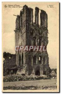 Old Postcard Ruins & # 39Ypres The Belfry (Belgie Belgium)