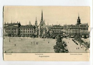 3150846 GERMANY LEIPZIG Augustusplatz TRAM Vintage RPPC 1902 y