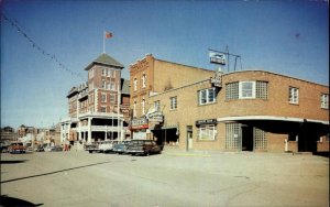 Kenora Ontario Street Scene Classic 1960s Cars Station Wagon Vintage Postcard