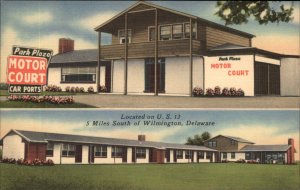 Wilmington Delaware DE Park Plaza Motor Court Motel Linen Vintage Postcard