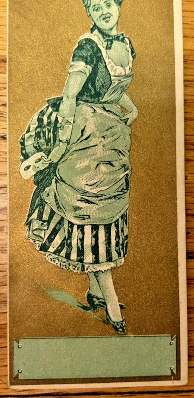 Victorian Trade Card Antique Beautiful French Maid Costume Masquerade Outfit Wow