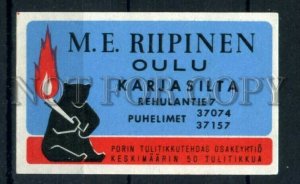 500407 FINLAND BEAR ADVERTISING Vintage match label