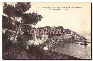 Postcard Old Marseille Corniche Promenade The Prophet