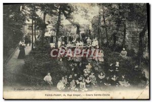 Old Postcard Passy Paris Street Singer Course Sainte Cecile Children