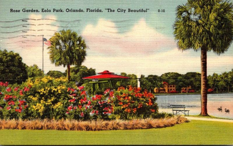 Florida Orlando Rose Garden At Lake Eola 1950