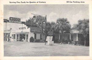 Savannah Georgia Wood's Restaurant and Motel Coke Sign Vintage Postcard AA21313