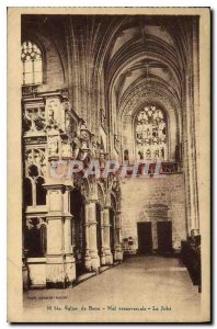 Postcard Old Brou Church Nave transversaile The Jube