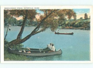Pre-chrome BOAT SCENE Waterville Maine ME AF4961