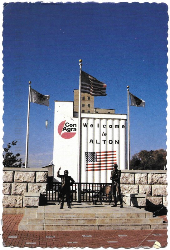 US Illinois, Alton. Lincoln-Douglas Square. Used with postage. Nice