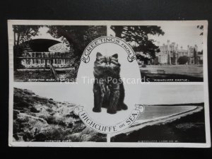 Dorset HIGHCLIFFE CASTLE 5 Image Multiview c1956 Old RP Postcard by Nigh