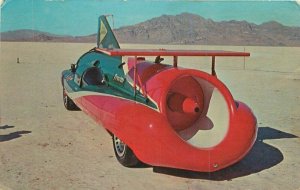 Utah Bonneville Salt Flats Speed Postcard 1950s Green Monster McCo 22-694