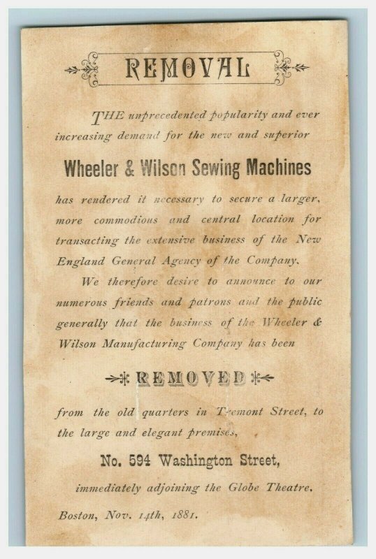 1881 Wheeler & Wilson Sewing Machines Mother & Baby Fab! P196 