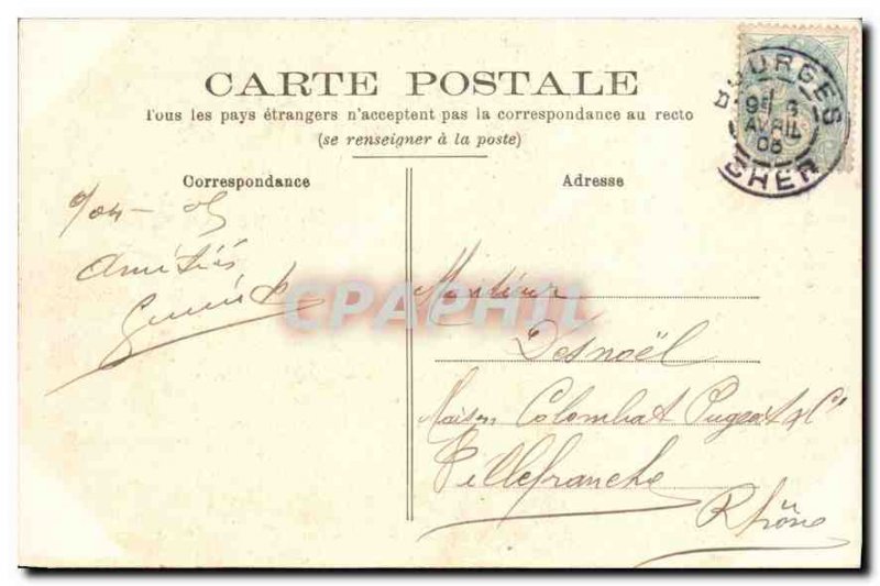 Old Postcard Bourges Theater