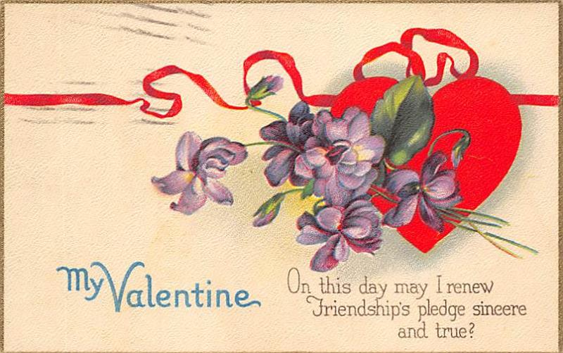 My Valentine Valentines Day Postcard 1927