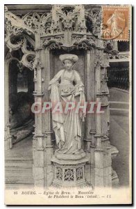 Old Postcard Bourg Brou Church Mausoleum of Philibert le Beau detail