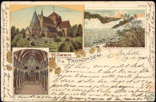 norway norge, TRONDHJEM TRONDHEIM, Multiview 1901 Stamp