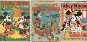 Mickey Mouse Magazine 3x Walt Disney Rare Postcard s