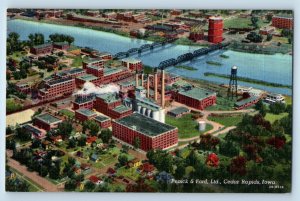 Cedar Rapids Iowa IA Postcard Penick & Ford Ltd., Building Aerial View Vintage