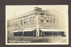 RPPC STROMSBURG NEBRASKA DOWNTOWN ANDERSON BLOCK STORES REAL PHOTO POSTCARD