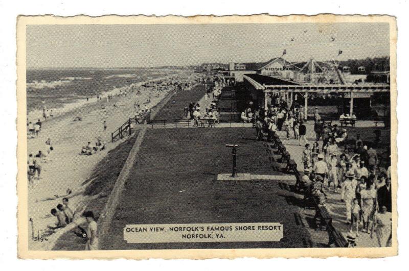 Norfolk Virginia Ocean View Shore Resort Antique Postcard (J4041)