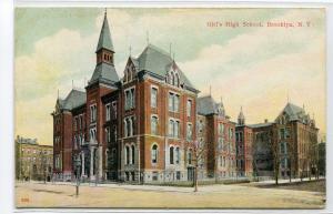 Girls High School Brooklyn New York 1910c postcard