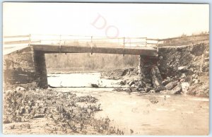 c1910s Mystery US Bridge RPPC Falling Apart Real Photo Stones Ruins Postcard A93