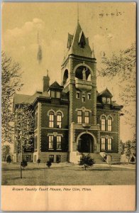 New Ulm, Minnesota Postcard BROWN COUNTY COURT HOUSE Building View 1911 Cancel 