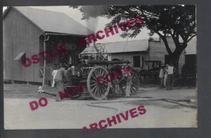 Philippines RPPC c1910 U.S. ARMY Post FIRE DEPARTMENT Wagon SOLDIERS FIREMEN