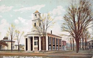 HAMILTON NEW YORK~FIRST BAPTIST CHURCH POSTCARD 1900s