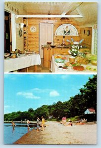 Wahkon Minnesota MN Postcard Hazelglade Resort Motel And Cottage c1960's Vintage