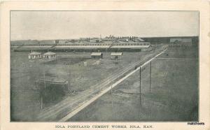 C-1910 Iola Portland Cement Worker Kansas postcard 8226