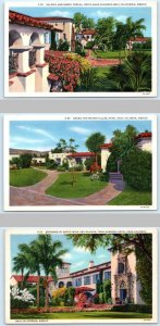 3 Postcards HOTEL AGUA CALIENTE, Baja California Mexico~ VILLAS & GALERIA 1940s