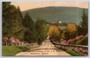 Hand Colored  Manchester  Vermont   Valley Road  Postcard