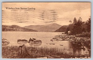 Whiteface From Stevens Landing, 1919 New York Sepia Postcard, Local Publisher