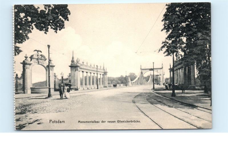 *Potsdam Germany Monumentalbau der neuen Glienickerbrucke Vintage Postcard C67