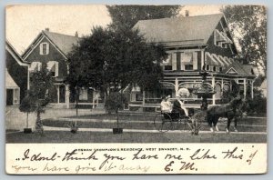 West Swanzey  New Hampshire  Denman  Thompson's Residence Postcard   1906