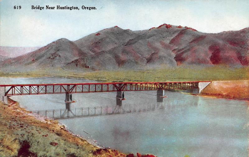 Bridge Near Huntington, Oregon, Early Postcard, unused