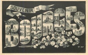 Postcard France Bourges C-1910 Large letters multi view 23-129