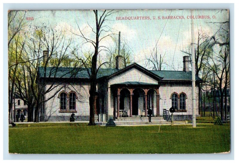 c1910's Headquarters U.S. Barracks Columbus Ohio OH Antique Postcard 