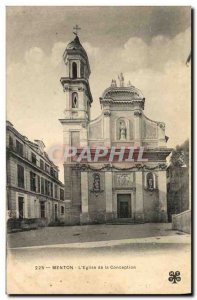 Old Postcard Menton The Church of the Conception