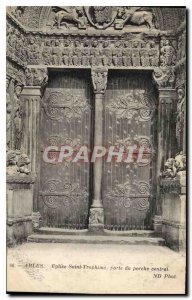 Old Postcard Arles Eglise Saint Tromphine the central porch door