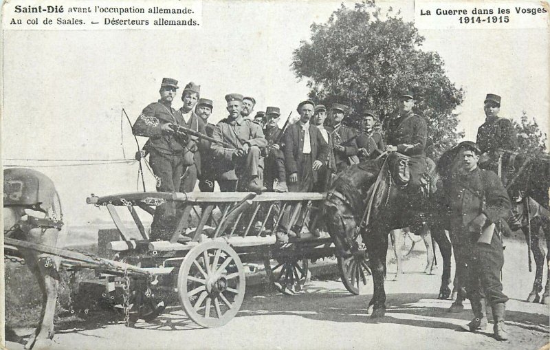 World War I the War in the Vosges At the Saales pass German deserters Postcard