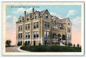 c1920 Boys Girls Home Exterior Building Sioux City Iowa Vintage Antique Postcard